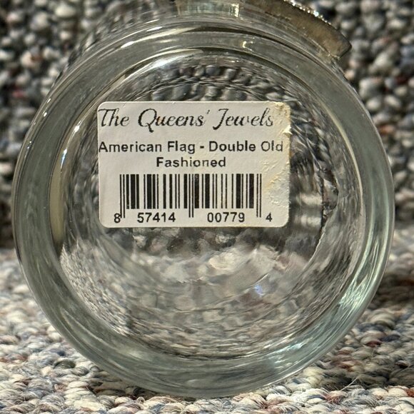 The Queen's Jewels American Flag Jeweled Double Old-Fashioned Glassware 14oz - Picture 6 of 7